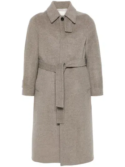 Dunst Wool Belted Coat In Gray