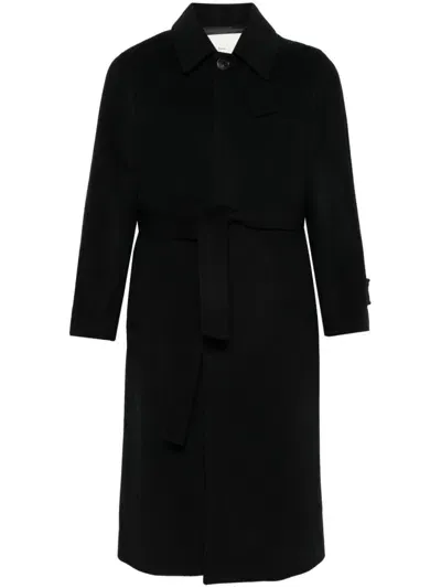 Dunst Wool Belted Coat In Black