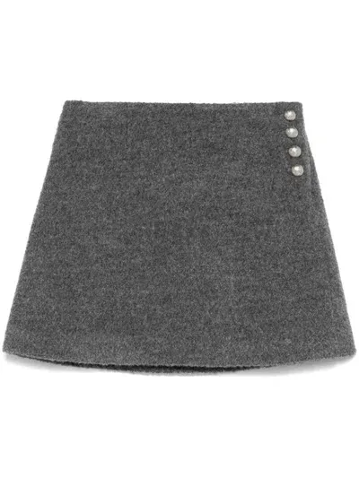 Dunst Wool Mini Skirt In Grey