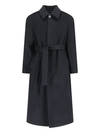 Dunst Wool Trench Coat In Black  