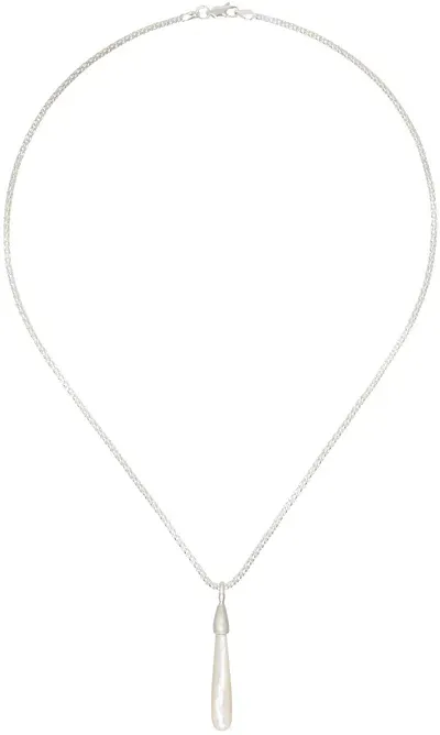 Dunton Ellerkamp Silver Mother Of Pearl Drop Pendant Necklace In Sterling Silver