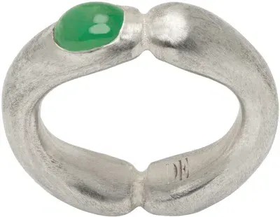 Dunton Ellerkamp Silver Two Halves Emerald Ring In Sterling Silver