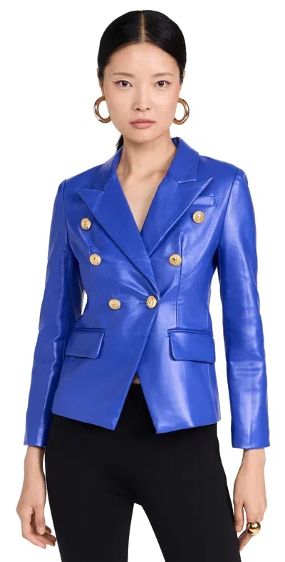 Dur Doux Blue Faux Leather Jacket Blue