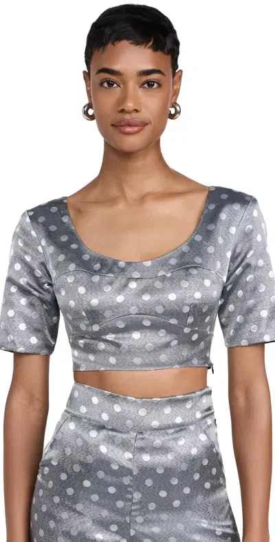 Dur Doux Dot Crop Top White/black