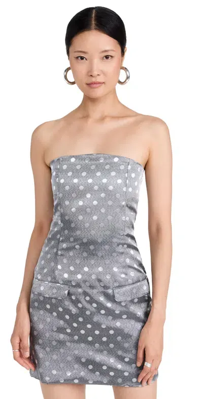 Dur Doux Dot Strapless Mini Dress White/black