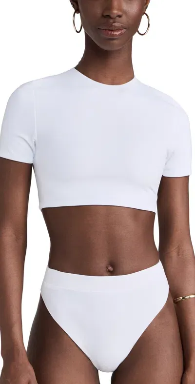 Dur Doux White Shell Cutout Top White