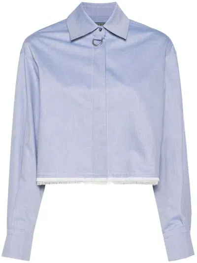 Durazzi Milano Cropped Shirt In Blue