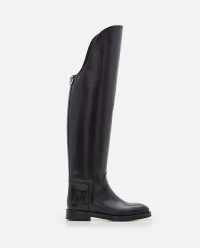 Durazzi Milano Equestrian High Boots In Black