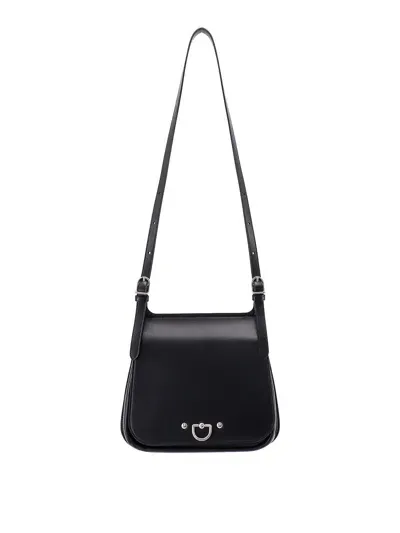 Durazzi Milano Leather Shoulder Strap With Metal Details In Negro