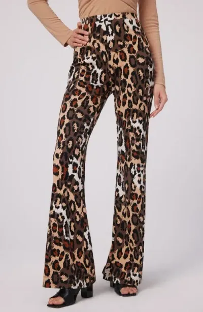 Dvf Brooklyn Leopard Print Knit Pants In Jungle Cat Med