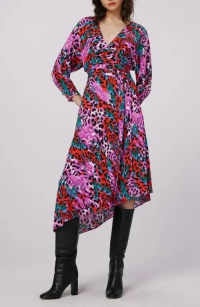 Dvf Eloise Leopard Print Faux Wrap Dress In Bad Habit Sm