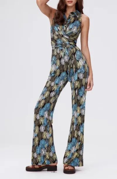 Dvf Kellie Fireworks Print Sleeveless Jumpsuit In Fireworks Black Multi