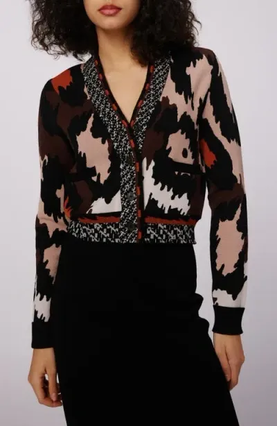 Dvf Midge Camouflage Cardigan In Jungle Cat Huge