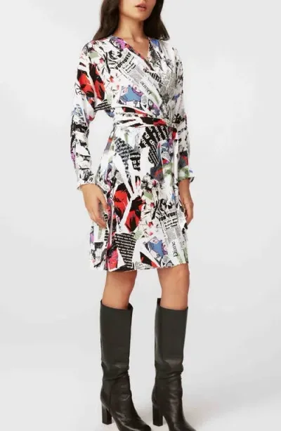 Dvf Shia Long Sleeve Wrap Dress In Poster Girl