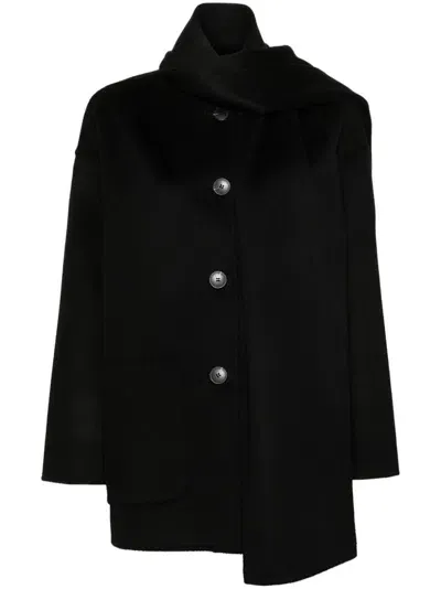 Dynamis Studio Antwerp Scarf Coat In Black