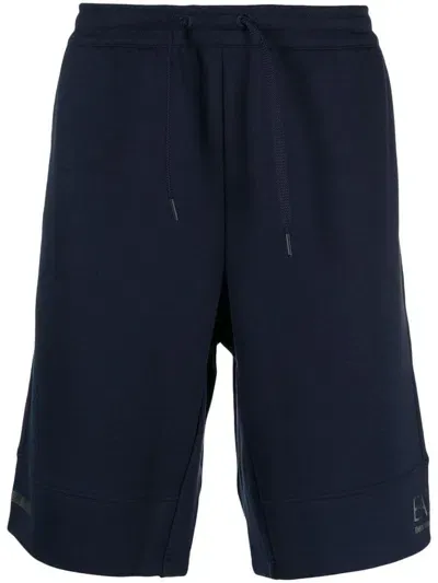 Ea7 Cotton Blend Bermudas In Blue