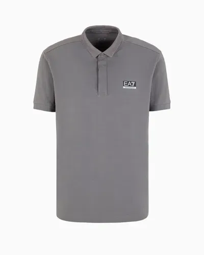 Ea7 Dynamic Athlete Polo Shirt In Natural Ventus7 Technical Fabric In Gray