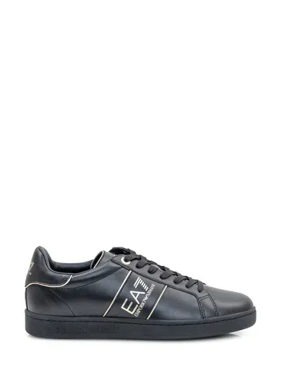 Ea7 Classic Leather Sneakers In Black