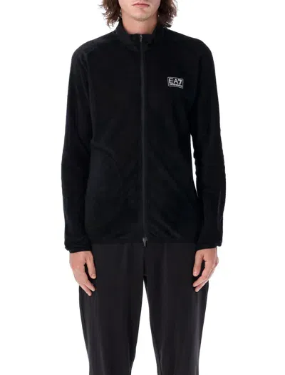 Ea7 Emporio Armani Zip-up Sweatshirt In Black