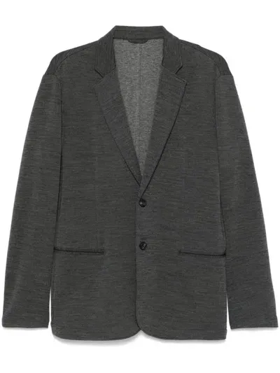 Ea7 Emporio Armani Wool Blend Single-breasted Jacket In Grey