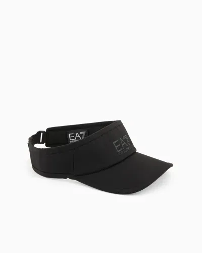 Ea7 Golf Pro Technical Fabric Visor In Black