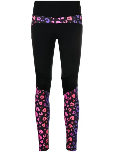 Ea7 Leopard-print Leggings In Black