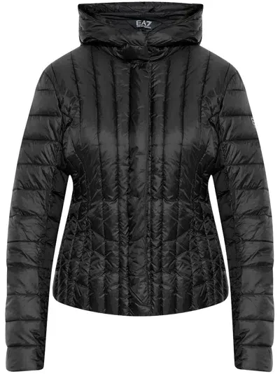 Ea7 Logo-embellished Padded Jacket In Black