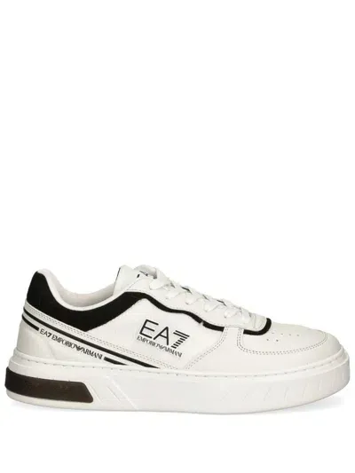 Ea7 Logo-patch Panelled Sneakers In White