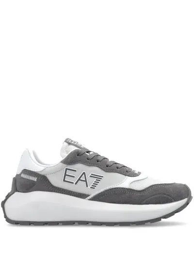 Ea7 Logo-print Low-top Sneakers In Grey