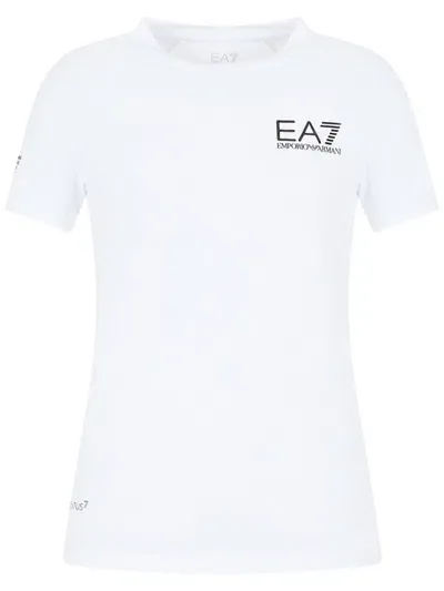 Ea7 Logo-print T-shirt In White