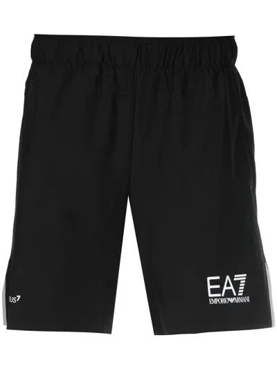 Ea7 Logo Shorts In Black