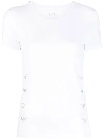 Ea7 Solid Cotton-modal T-shirt In Weiss