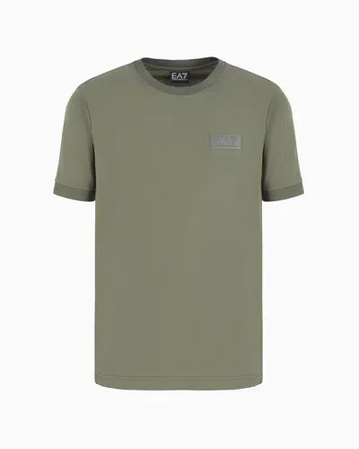 Ea7 Tennis Club Viscose-blend Crew-neck T-shirt In Green