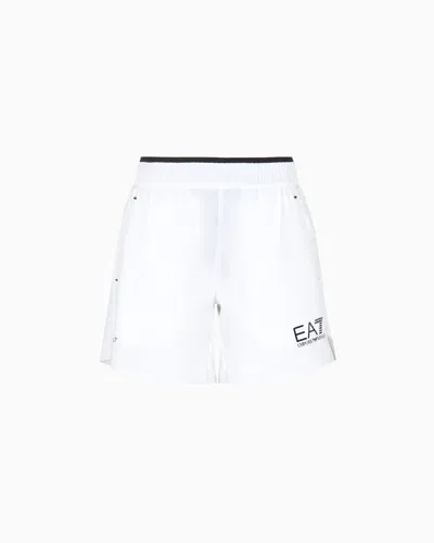 Ea7 Tennis Pro Shorts In Ventus7 Technical Fabric In White