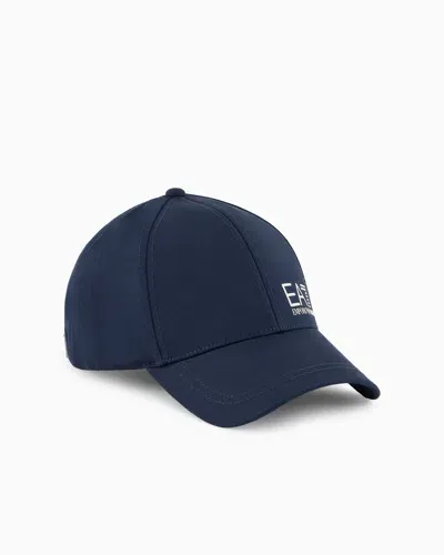 Ea7 Train Core Cotton Baseball Cap In Blue