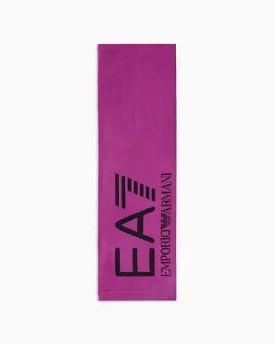 Ea7 Visibility Scarf With  Oversized Logo In Purple