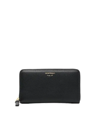 Ea7 Zip Around Continental Wallet In Black