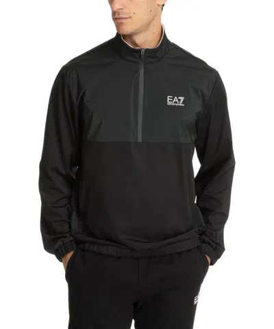 Ea7 Zip-up Sweatshirt In Black