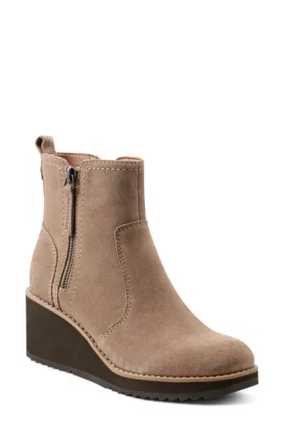 Earth ® Cinto Platform Wedge Bootie In Beige Suede