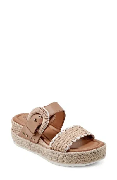 Earth Colla Espadrille Wedge Sandal In Medium Natural,white