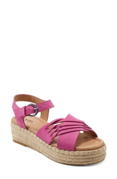 Earth Hilda Espadrille Platform Sandal In Dark Pink