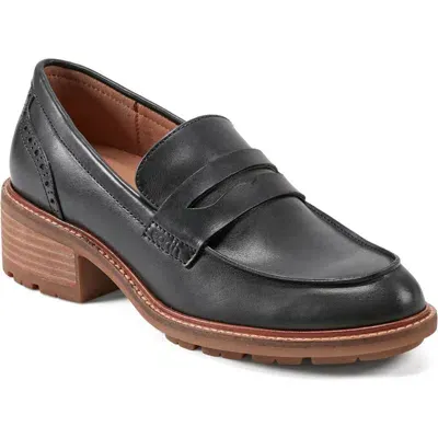 Earth Women's Lindy Casual Slip-on Penny Loafers In Black Leather