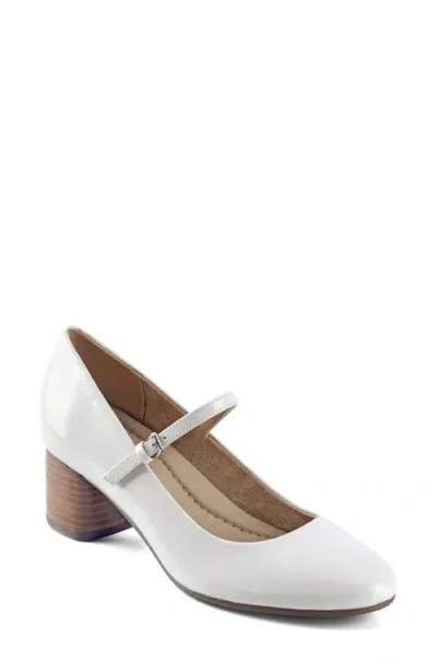 Earth Women's Rumer Mary Jane Block Heel Dress Pumps In Cream Patent Leather