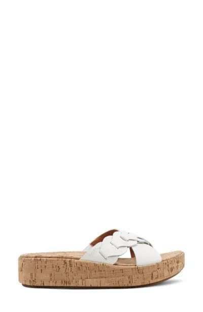 Earth Scotti Platform Slide Sandal In Dark Natural