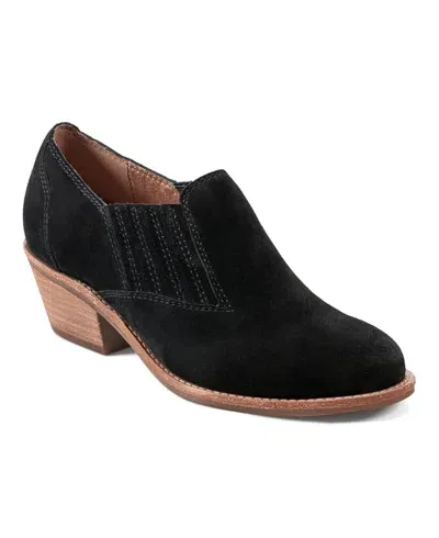 Earth Women's Jalin Block Heel Slip-on Casual Booties In Black Suede