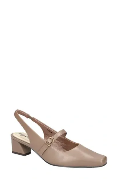 Easy Street Cameo Slingback Mary Jane Pump In Taupe