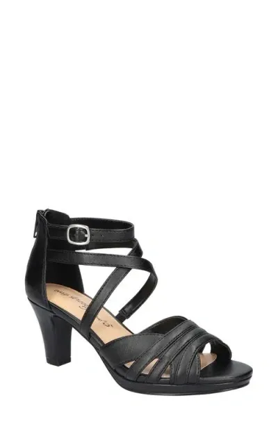 Easy Street Crissa Womens Faux Leather Strappy Ankle Strap In Black