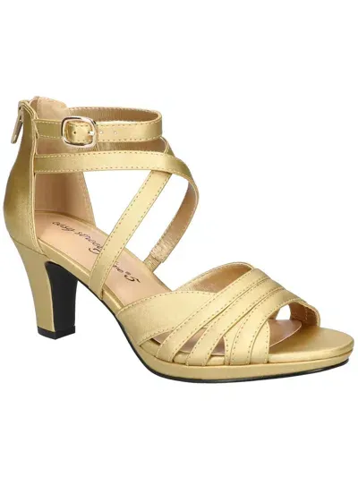 Easy Street Crissa Womens Satin Zipper Strappy Sandals In Multi