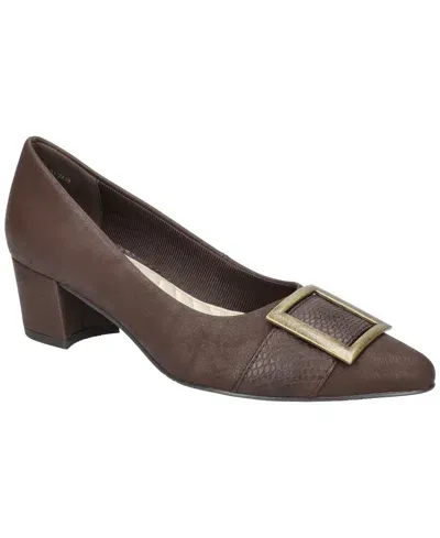 Easy Street Women's Cider Block Heel Pumps In Brown Matte