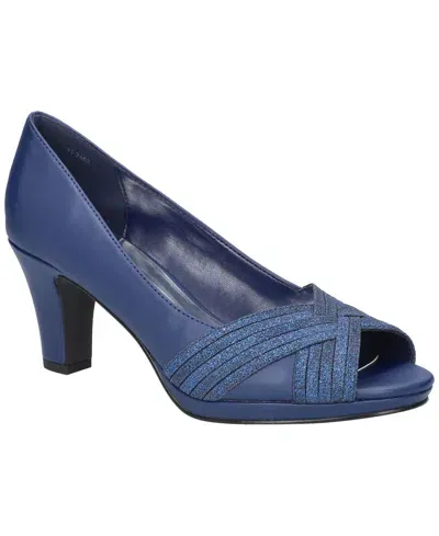 Easy Street Women's Lavish Platform Pumps In Navy Satin